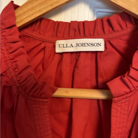 Ulla Johnson Flutter Sleeve Split Neck Top - Picture 5 of 13